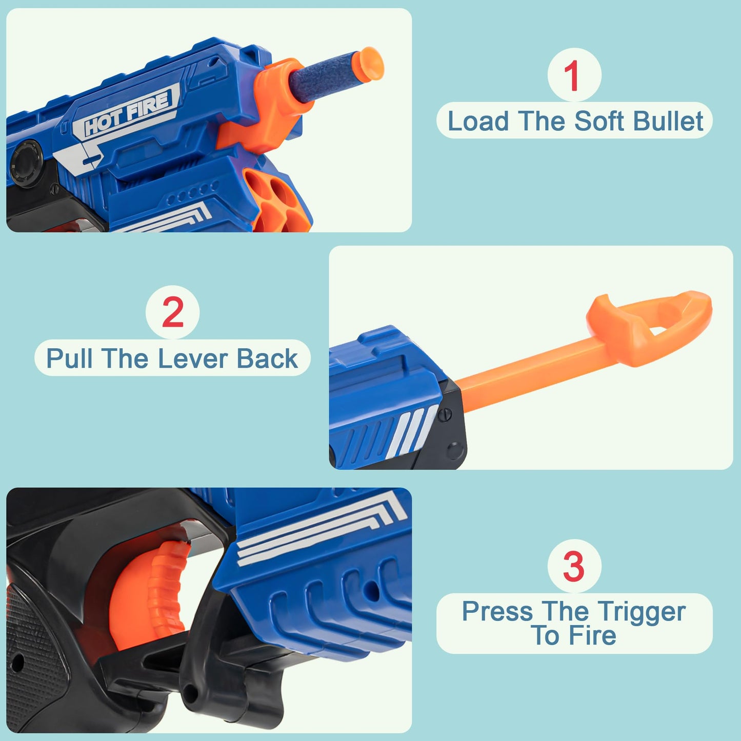 Baybee Funbee Musical Gun Toys for Kids, Toy Gun with Moving Gears, Music & Led Light (Foam Gun)