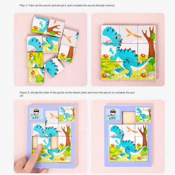 Wooden picture Sliding game - 1 pc random Design Will be shipped - EKT2168