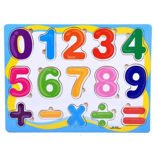 Wooden 1Pcs Puzzle 0 To 9 Numbers And Symbols - EKT3008