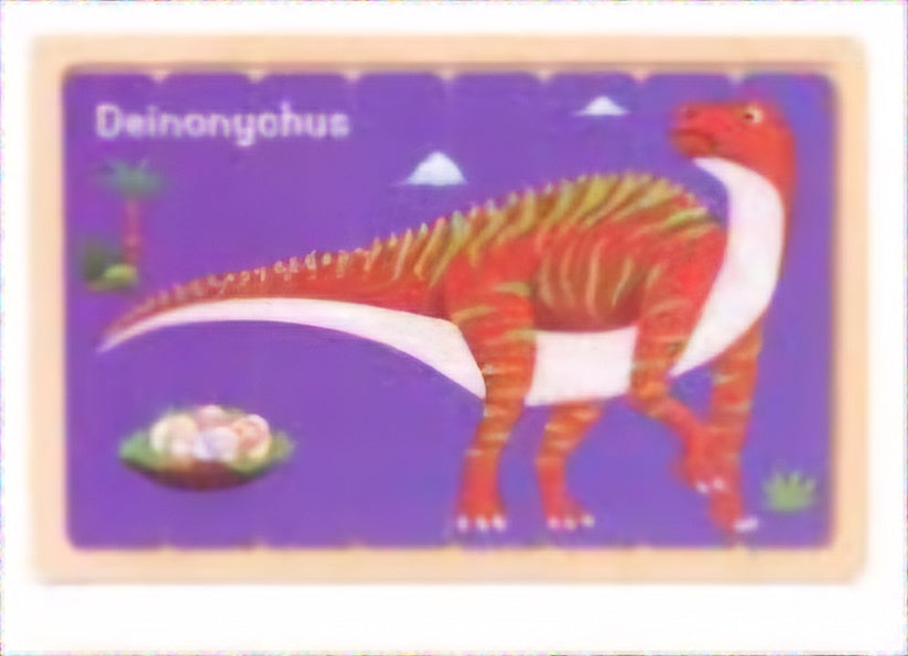 Wooden Double Sided 8Pc Stick Puzzle Dino - EKT3401