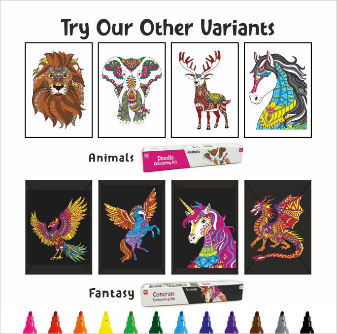 Doodle Coloring Kit - 4 *A3 Size Posters - Birds - EKT3704