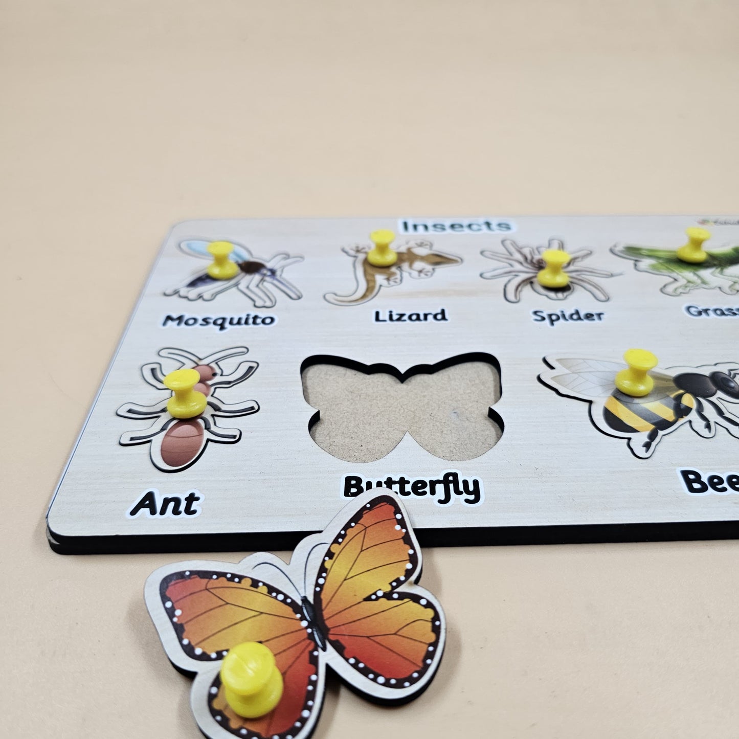 Extrokids Wooden Insects Peg Board For Kids - EKW0290