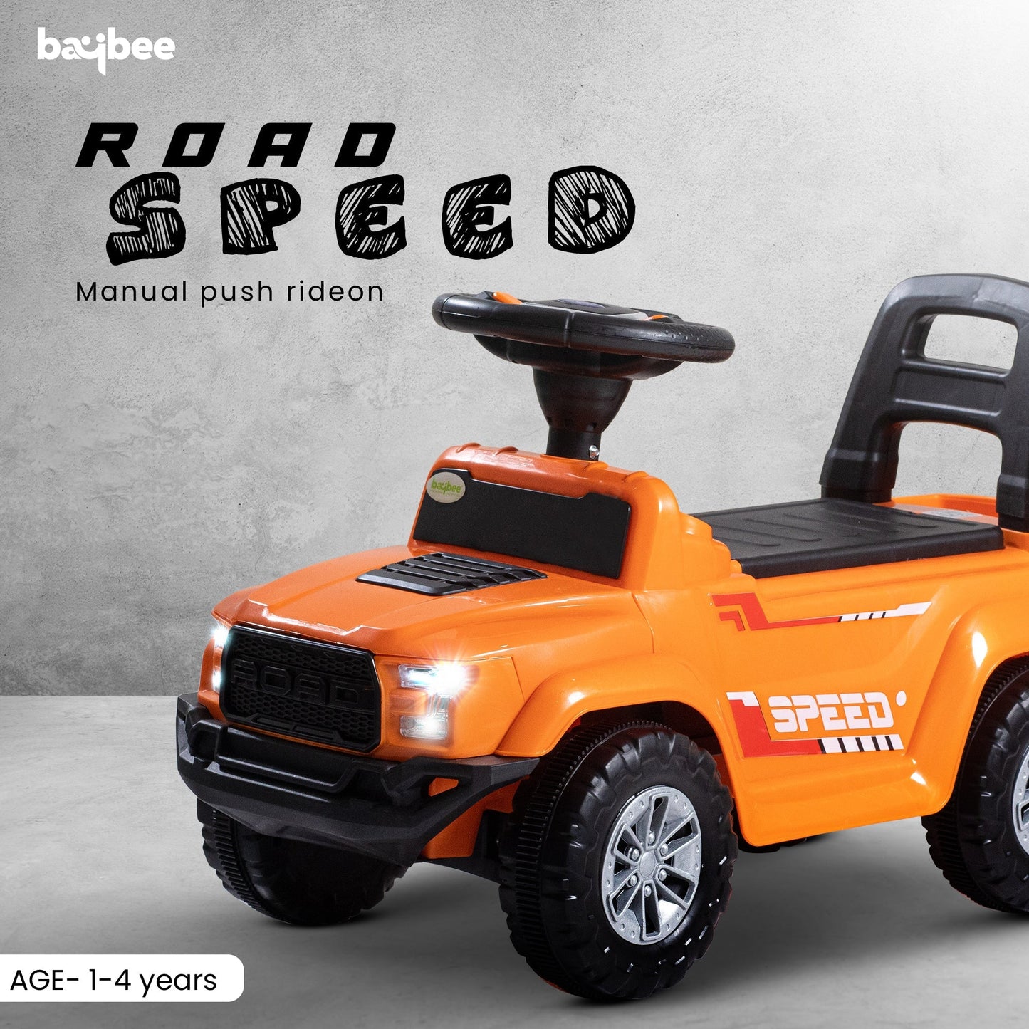 Baybee Push Ride on Baby Jeep for Kids Toys with LED Light & Storage Bin