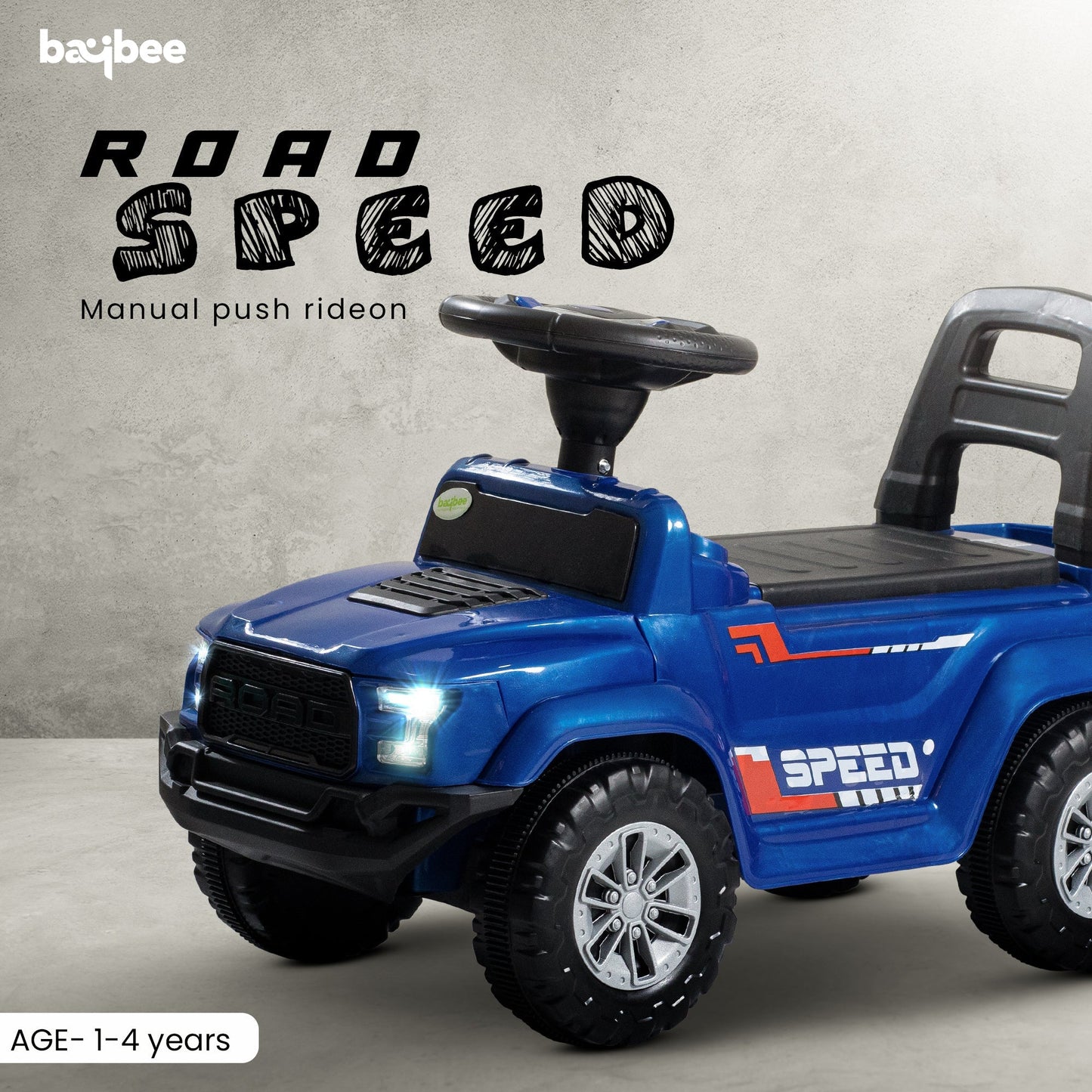 Baybee Push Ride on Baby Jeep for Kids Toys with LED Light & Storage Bin