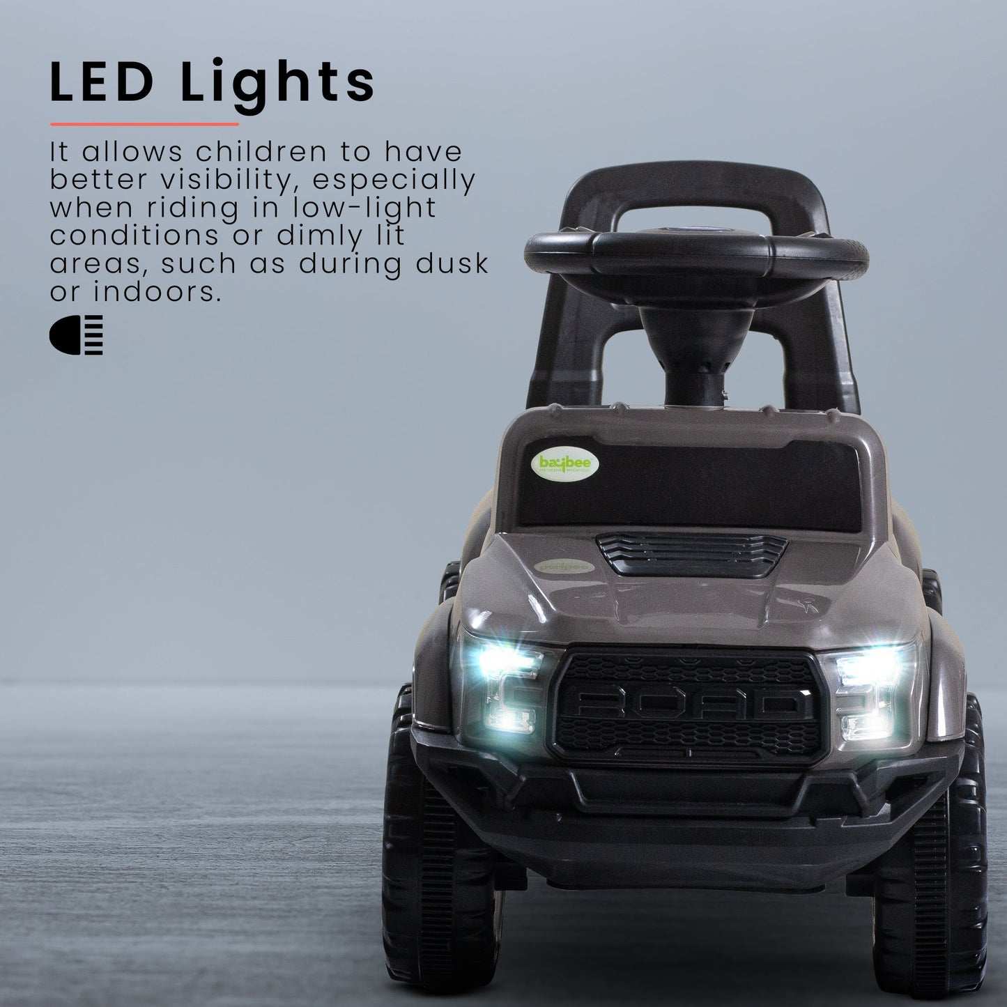 Baybee Push Ride on Baby Jeep for Kids Toys with LED Light & Storage Bin