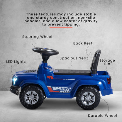 Baybee Push Ride on Baby Jeep for Kids Toys with LED Light & Storage Bin