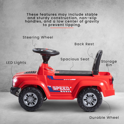 Baybee Push Ride on Baby Jeep for Kids Toys with LED Light & Storage Bin