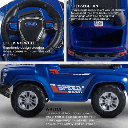 Baybee Push Ride on Baby Jeep for Kids Toys with LED Light & Storage Bin