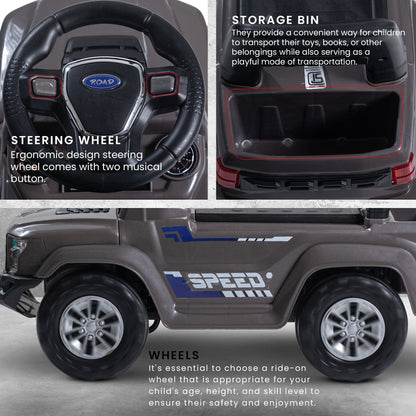 Baybee Push Ride on Baby Jeep for Kids Toys with LED Light & Storage Bin