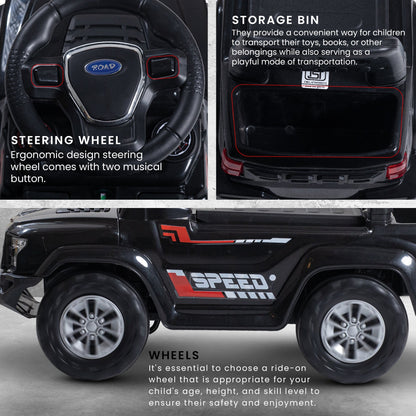 Baybee Push Ride on Baby Jeep for Kids Toys with LED Light & Storage Bin