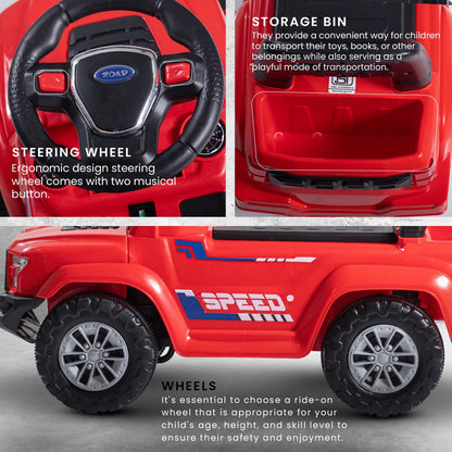 Baybee Push Ride on Baby Jeep for Kids Toys with LED Light & Storage Bin