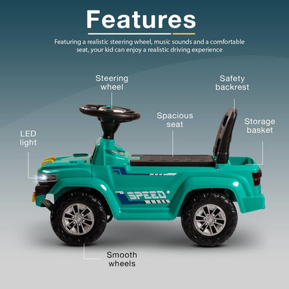 Baybee Speedy Baby Ride on Car for Kids, Push Ride on Toy With Led Light