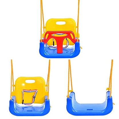 Baybee 3 in 1 Adjustable Baby Swing Chair for Kids with High Backrest, Rope & Safety Support