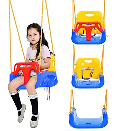 Baybee 3 in 1 Adjustable Baby Swing Chair for Kids with High Backrest, Rope & Safety Support