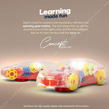 Baybee 3D Transparent Concept Gear Car Toys for Kids