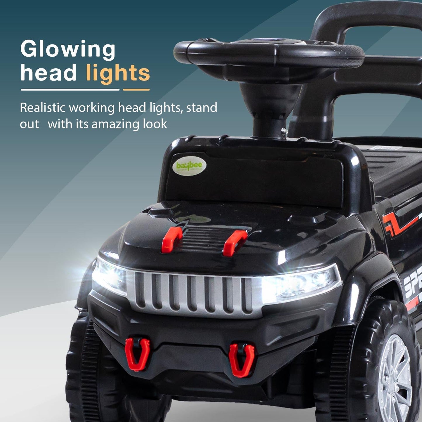 Baybee Speedy Baby Ride on Car for Kids, Push Ride on Toy With Led Light