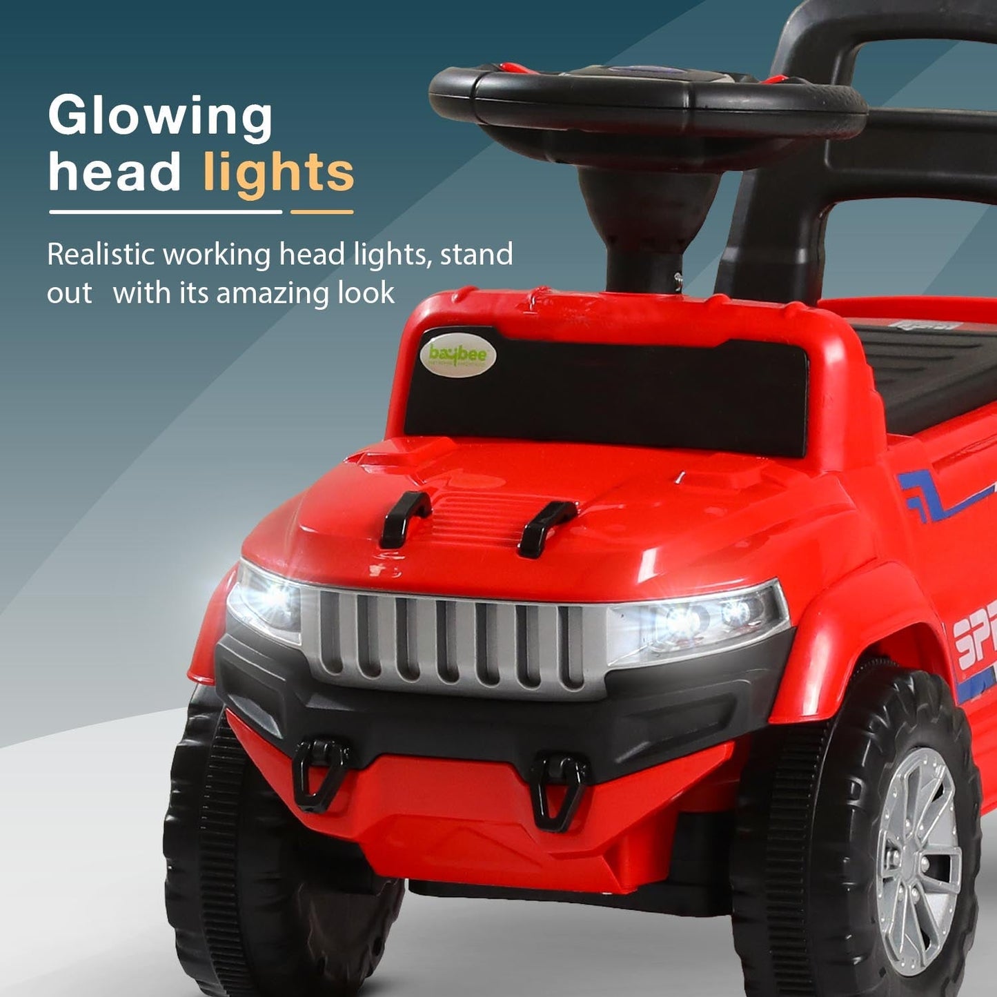 Baybee Speedy Baby Ride on Car for Kids, Push Ride on Toy With Led Light