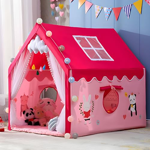 Colorfull and Extremely Light Weight Indoor and Outdoor Kids Play Tent House for 10 Year Old Girls and Boys Childrens, Multi, Tent House Theme (SMILEY)