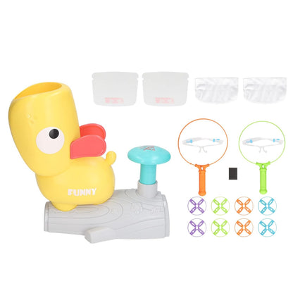 Spinning & Battling Tops - Flying Disc Launcher Toy for Kids Flying Saucer Machine Step on Kids Toys with 8 Flying Discs 2 Catch Net Eye Protection Tools Outdoor Backyard Games for Children an