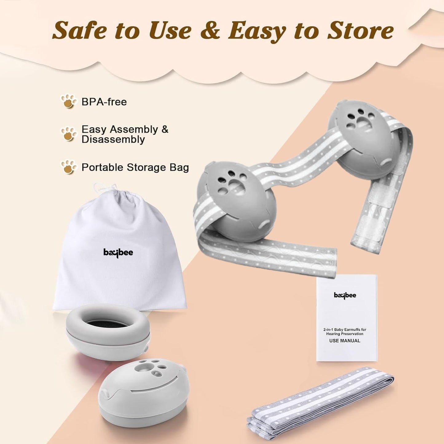 Baybee Noise Reduction Ear Muffs for Baby Essential Infants Ear Protector Headphones