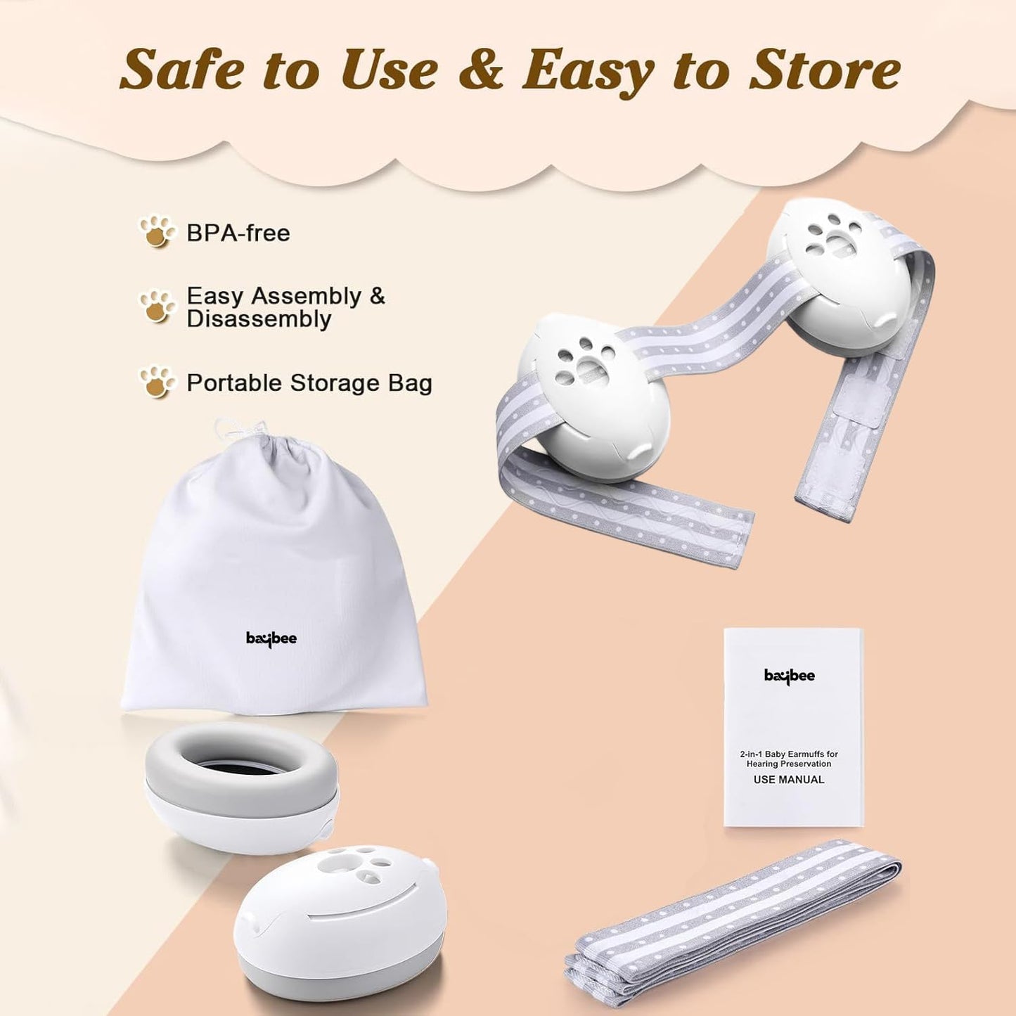 Baybee Noise Reduction Ear Muffs for Baby Essential Infants Ear Protector Headphones