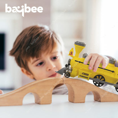 Baybee Steam Engine Train Toys for Kids, Pull and Go Train Toy with Light