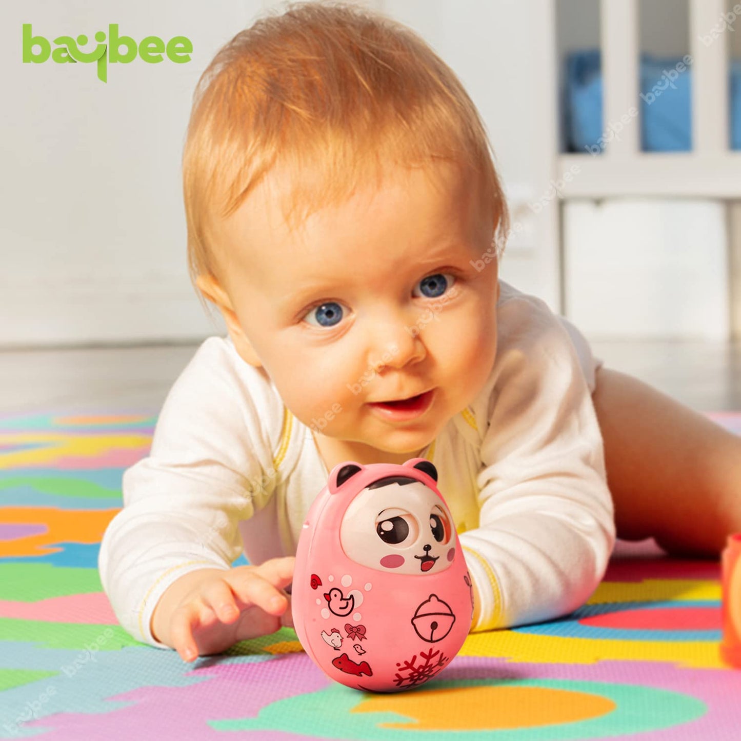 Roll over image to zoom in Baybee Musical Roly Poly Toys for Baby with Blinking Eye