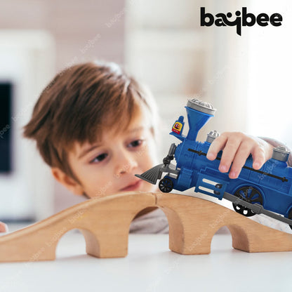 Baybee Steam Engine Train Toys for Kids, Pull and Go Train Toy with Light