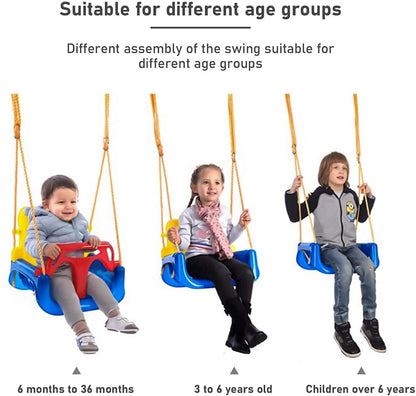 Baybee 3 in 1 Adjustable Baby Swing Chair for Kids with High Backrest, Rope & Safety Support