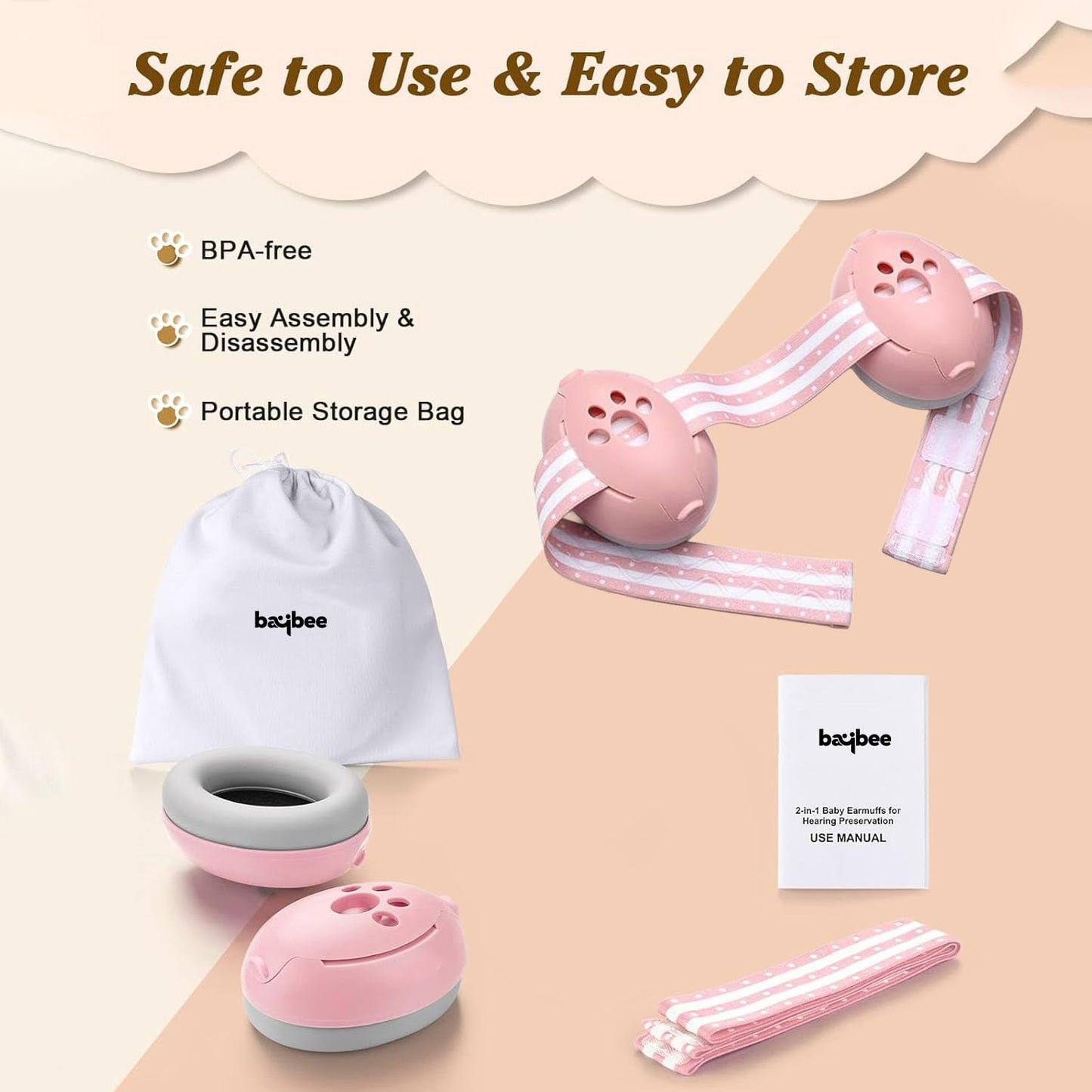 Baybee Noise Reduction Ear Muffs for Baby Essential Infants Ear Protector Headphones