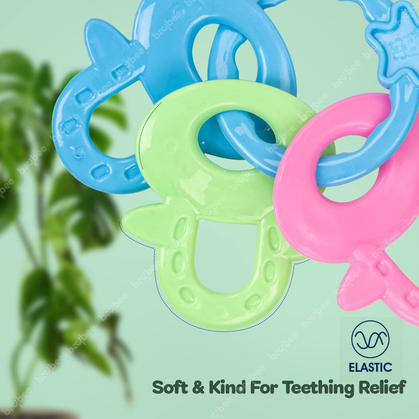 Baybee Baby Rattles Toys Set for Babies, Non-Toxic Rattle Teether Set with Smooth Edges.