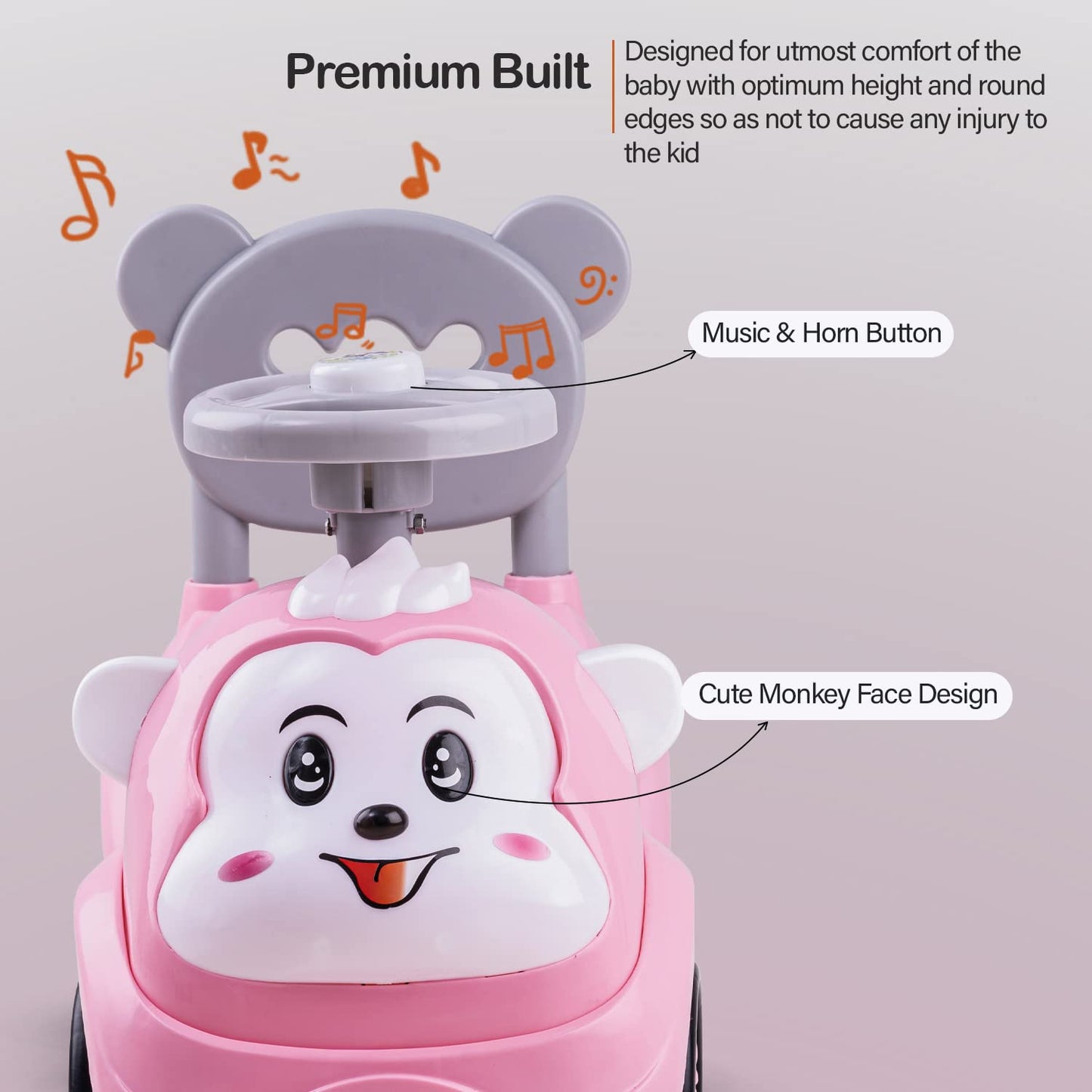Baybee Monkey Baby Ride on Car Suitable for Boys & Girls