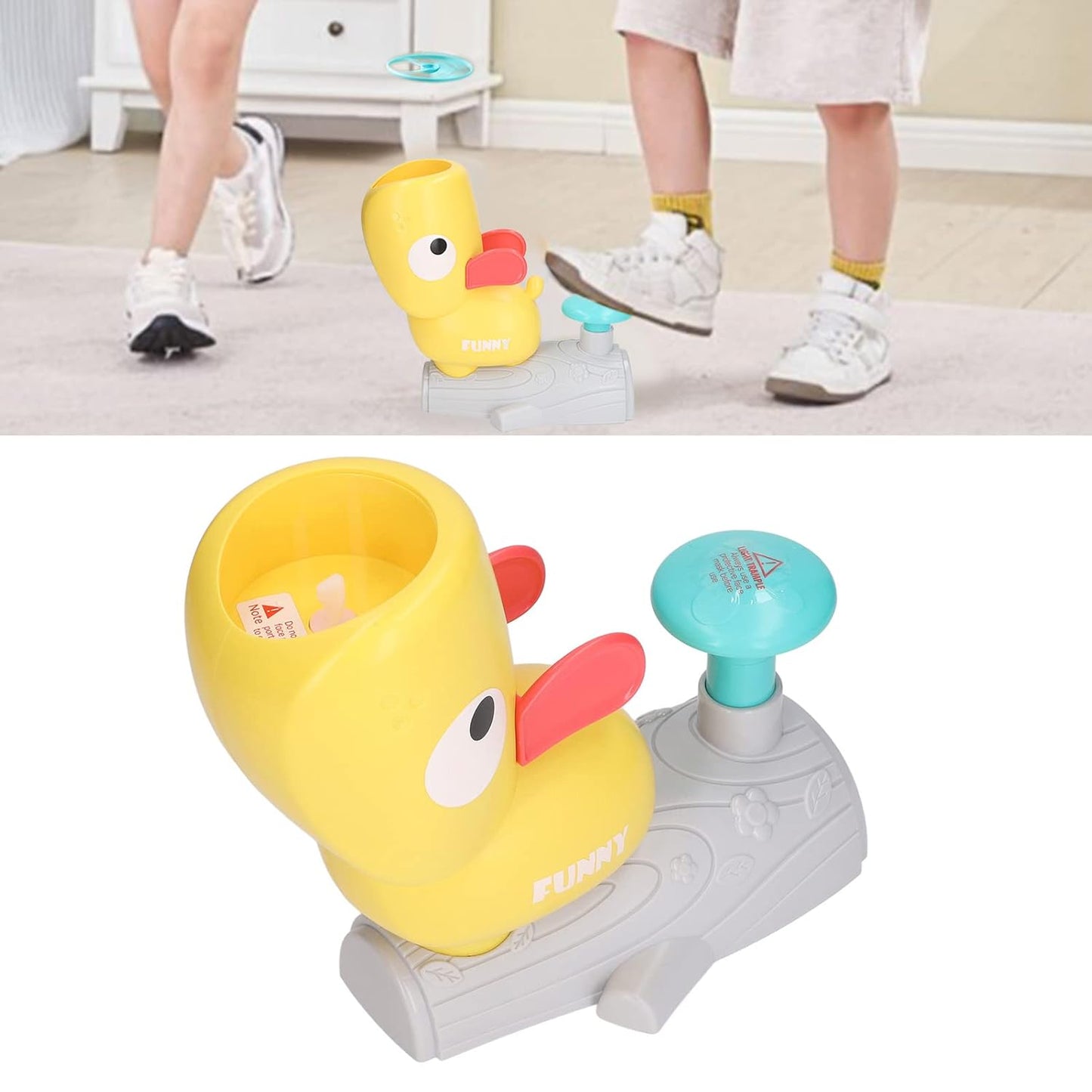 Spinning & Battling Tops - Flying Disc Launcher Toy for Kids Flying Saucer Machine Step on Kids Toys with 8 Flying Discs 2 Catch Net Eye Protection Tools Outdoor Backyard Games for Children an