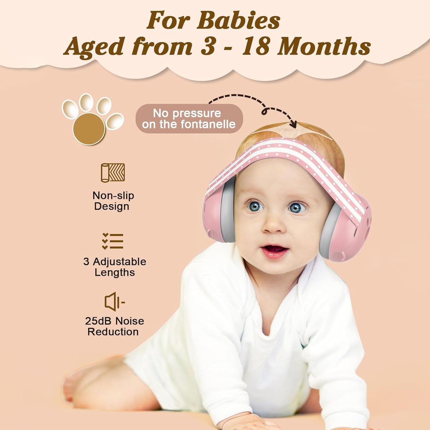 Baybee Noise Reduction Ear Muffs for Baby Essential Infants Ear Protector Headphones