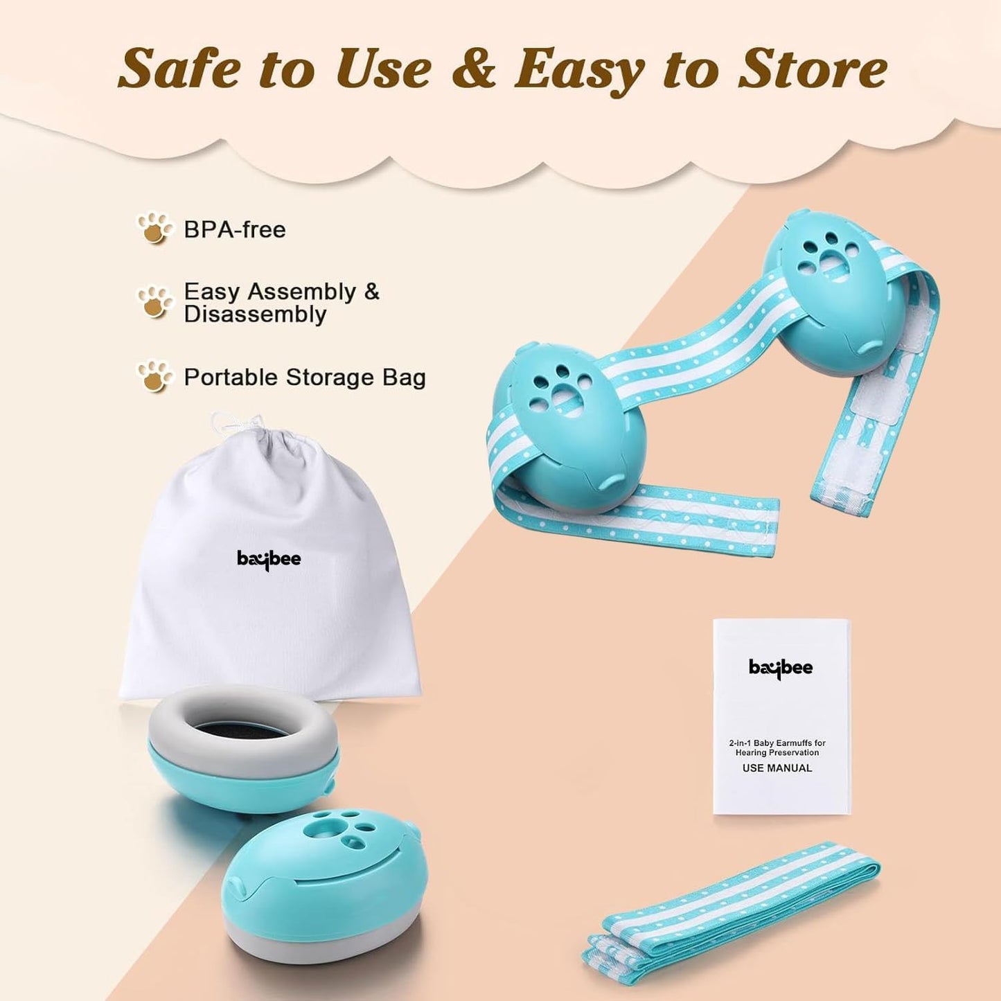 Baybee Noise Reduction Ear Muffs for Baby Essential Infants Ear Protector Headphones