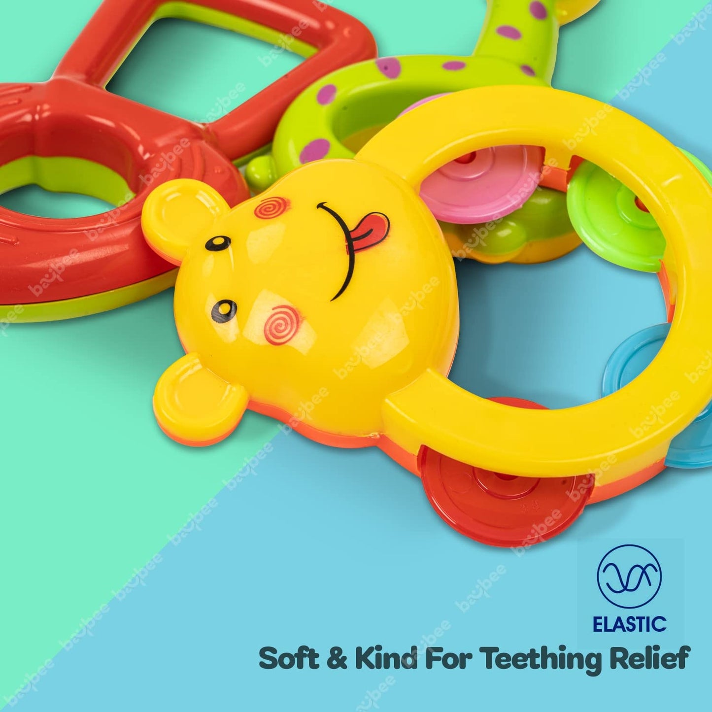 Baybee Baby Rattles Toys Set for Babies, Non-Toxic Rattle Teether Set with Smooth Edges.