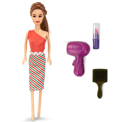 Baybee Stylish Fashion Doll Set for Girls Moveable Arms & Legs Doll Girl Toys with Cute Accessories Kids