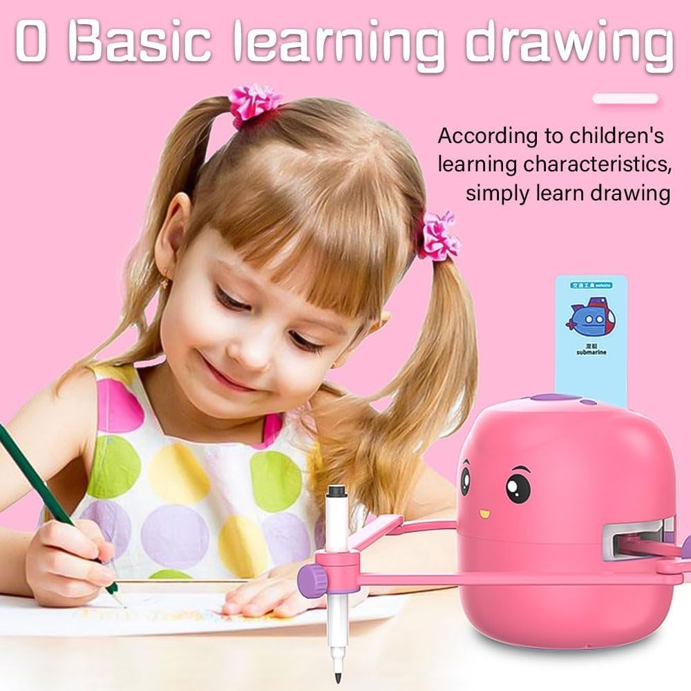 Drumstone (𝗦𝗽𝗲𝗰𝗶𝗮𝗹 𝟱 𝗬𝗲𝗮𝗿𝘀 𝗪𝗮𝗿𝗿𝗮𝗻𝘁𝘆 Magic Drawing Robot for Kids – Fun, Interactive Robot with Drawing Cards for Creative Skills, Hand-Eye Coordination, Writing, and Drawing