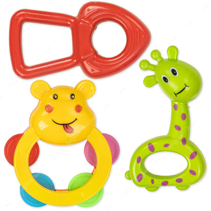 Baybee Baby Rattles Toys Set for Babies, Non-Toxic Rattle Teether Set with Smooth Edges.