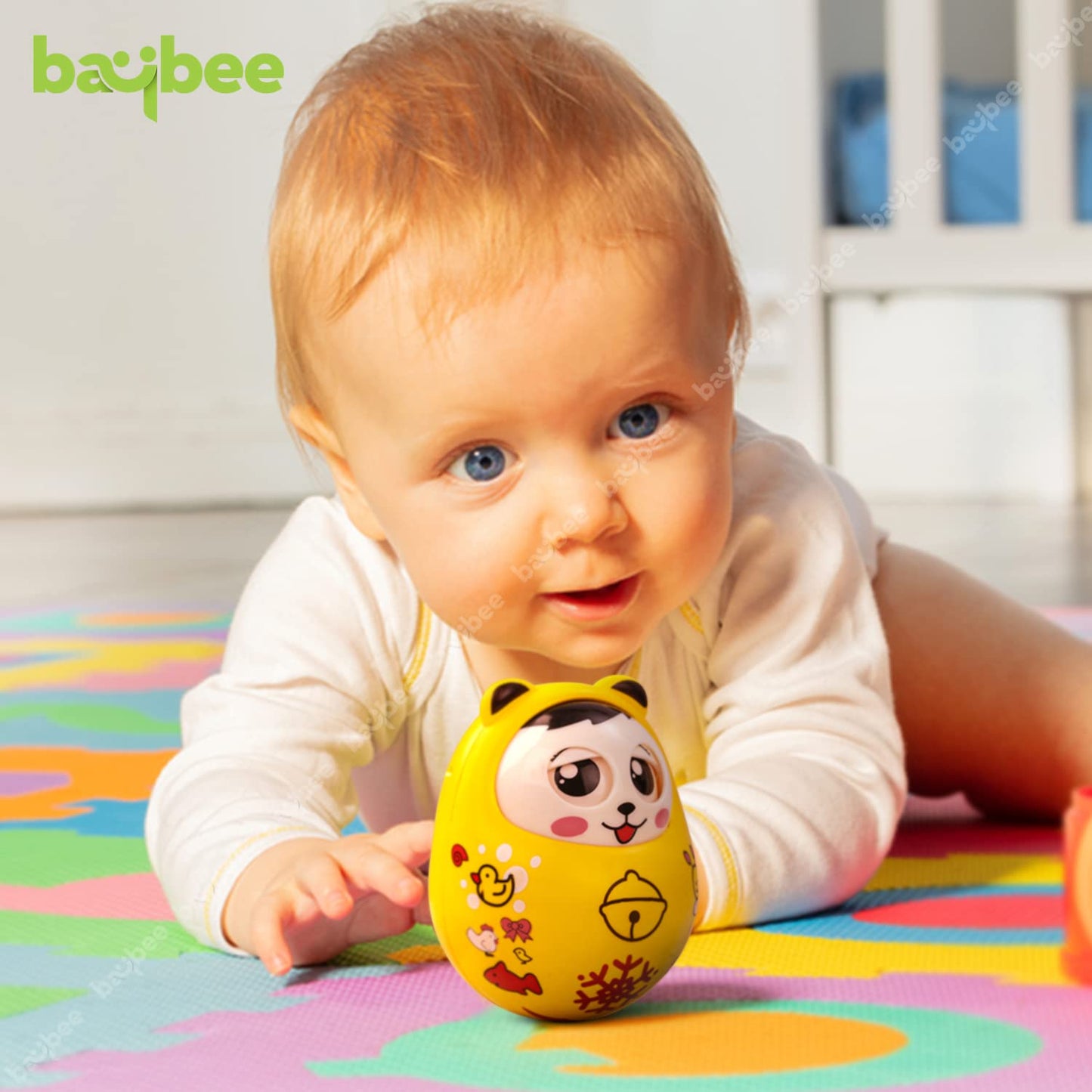 Roll over image to zoom in Baybee Musical Roly Poly Toys for Baby with Blinking Eye