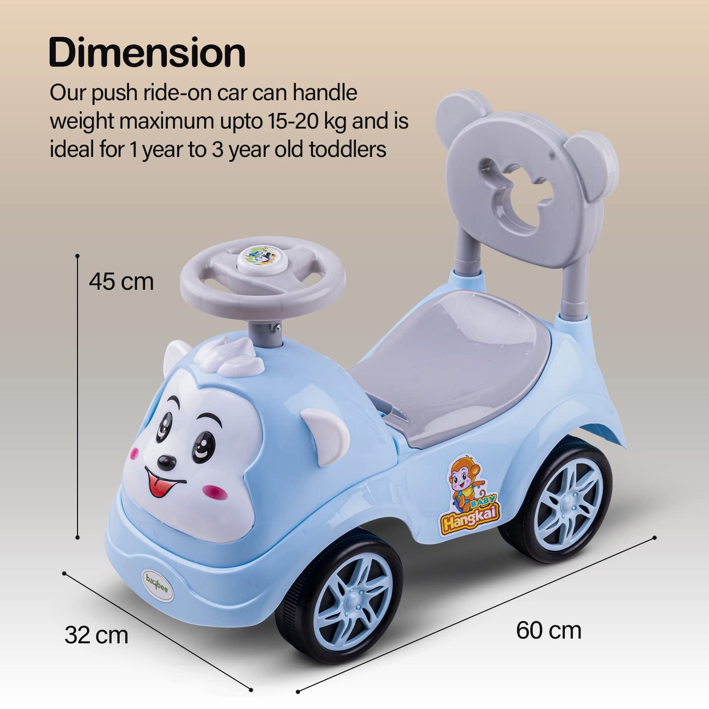 Baybee Monkey Baby Ride on Car Suitable for Boys & Girls