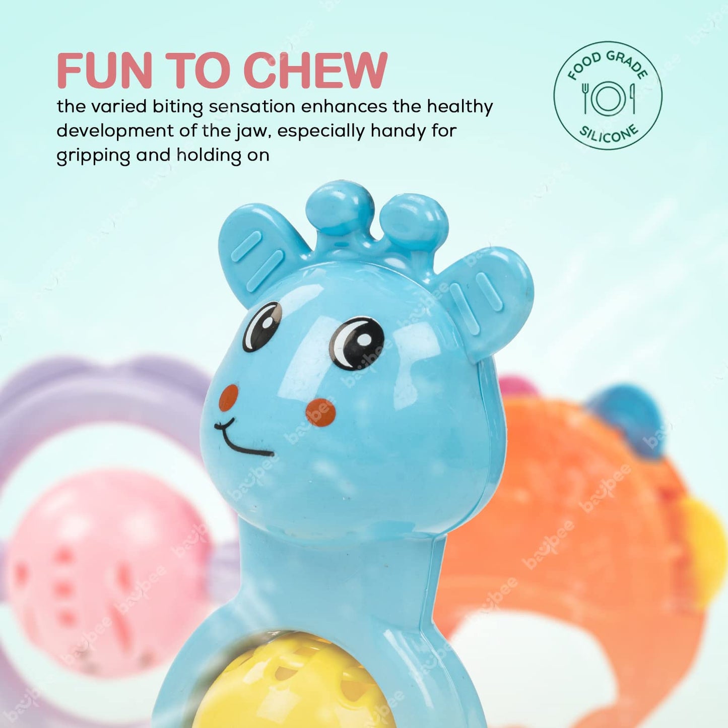 Baybee 7 Pcs Baby Rattles Toys Set for Babies, Non-Toxic Rattle Teether Set