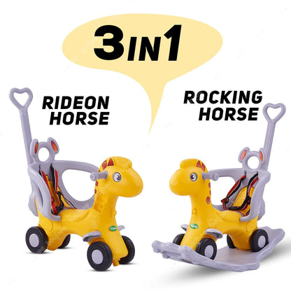 Baybee 3 in 1 Baby Horse Rider Ride on Toy Car for Kids, Baby Rocking Chair Ride on Push Car