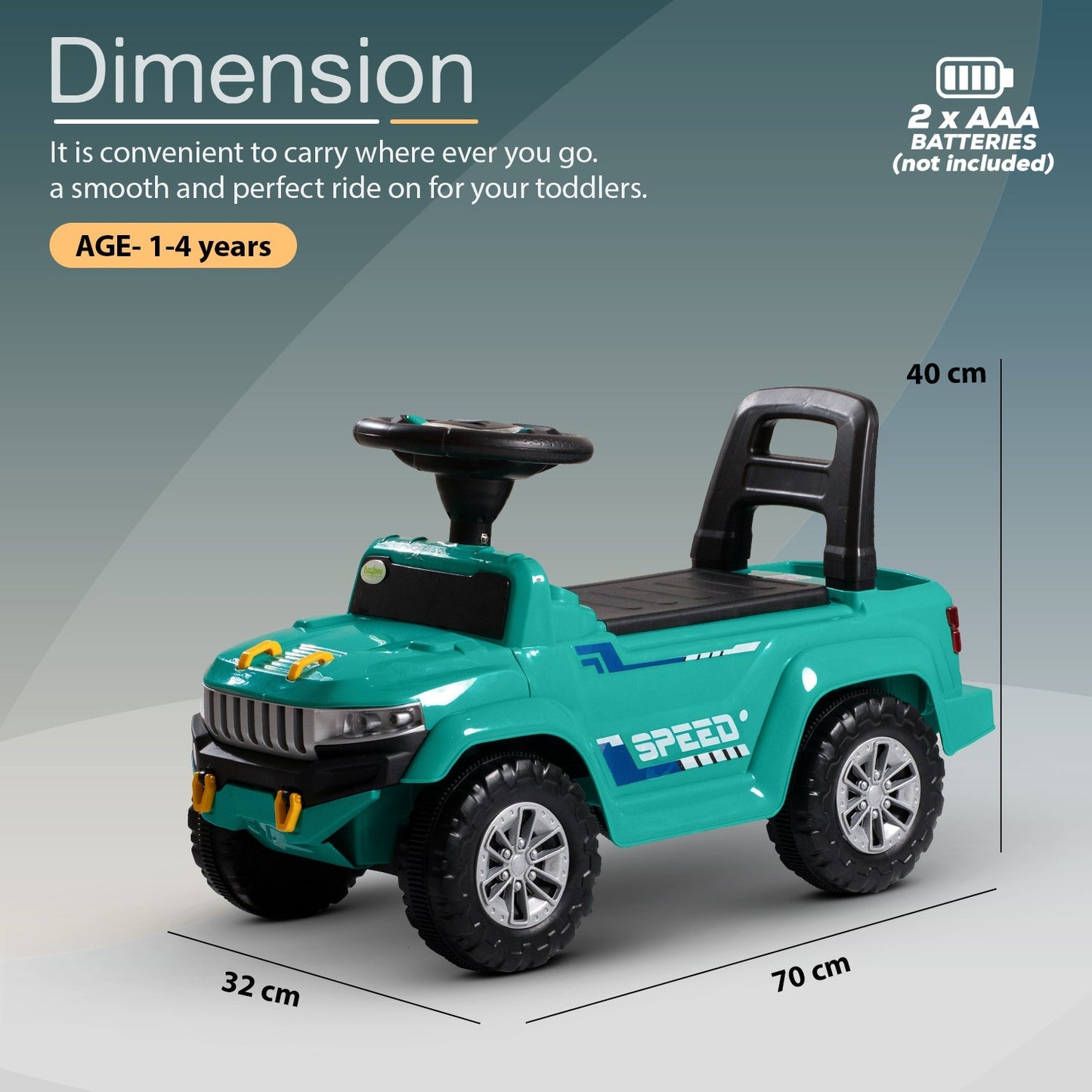 Baybee Speedy Baby Ride on Car for Kids, Push Ride on Toy With Led Light