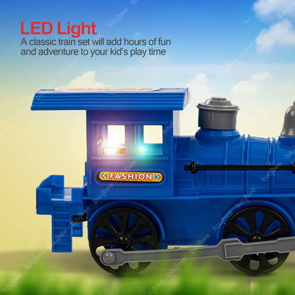 Baybee Steam Engine Train Toys for Kids, Pull and Go Train Toy with Light