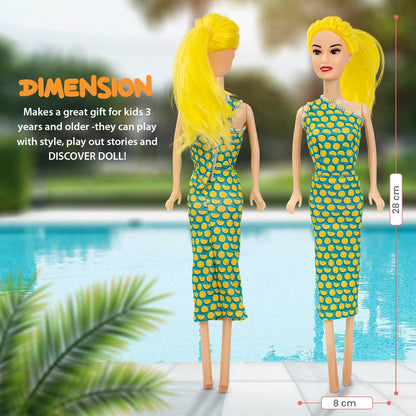 Baybee Fashion Doll for Girls Hair Styling Dressup Toys Girls Doll Set Foladable Hands