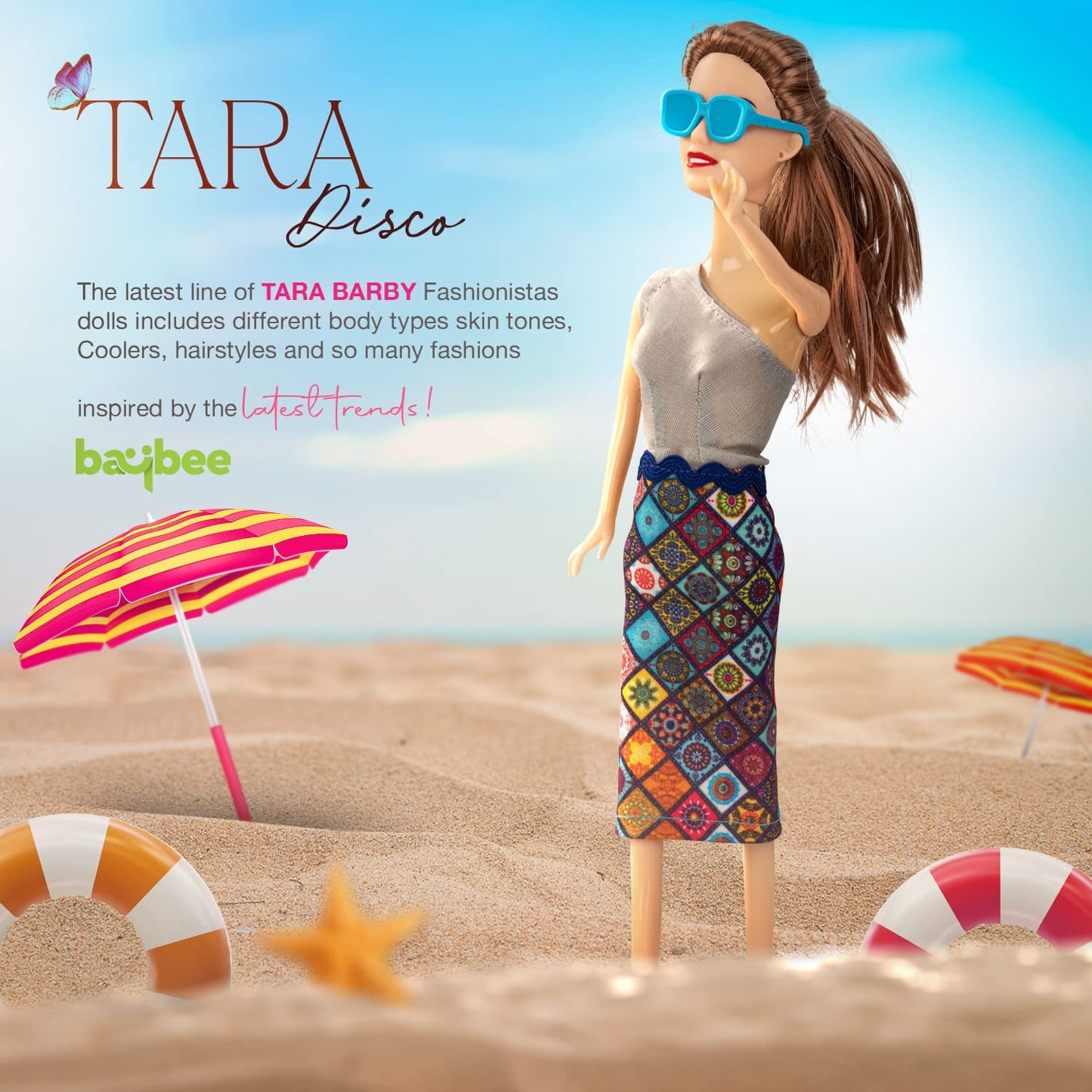 BAYBEE Little Princess Doll for Girls Dressup Toys Girls Doll Set Foldable Hands & Legs Girl Doll with Fashion Accessories Doll House Kids playset