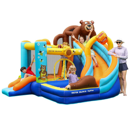 Inflatable Bounce House for Kids Fun, Double Slide Jumping Inflatable Bouncer Blow Up Toddler Bouncy House with Blower Use for Indoor & Outdoor