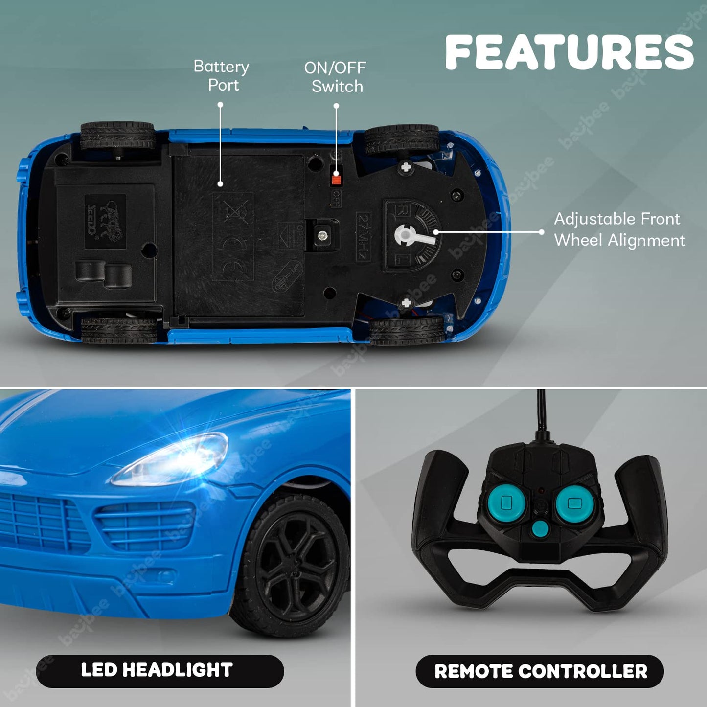 Baybee Spectre 1:24 Scale Rechargeable Remote Control Car for Kids, Stunt RC Cars