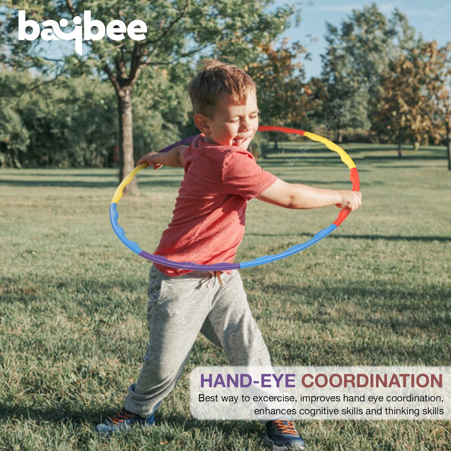 Baybee Detachable Hula Hoop for Kids Adults, Fitness Hoola Hoop Rings for Kids with 8 Interlockable Piece